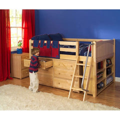 Full Block Low Loft Bed with Dresser and Bookcase by Maxtrix Kids | XL 1 / Large 1