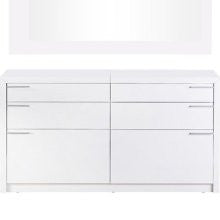 Bellini Modern Living Venezia Dresser and Mirror Set in White Gloss