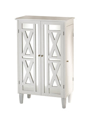 Three Drawer Free Standing Jewlery Armoire  White by Bellacor | JAWC-White