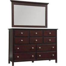 Cresent Furniture Murray Hill Dresser and Mirror Set in Hand Rubbed Merlot