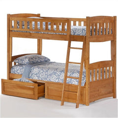 Cinnamon Twin Bunk Bed in Medium Oak by Night & Day | PBH-CIN-MO Set