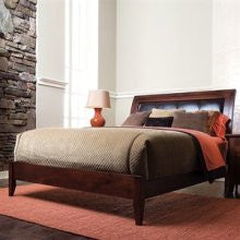 Stonewater Deep Brown Finish Queen Size Leather Bed by Kincaid Furniture