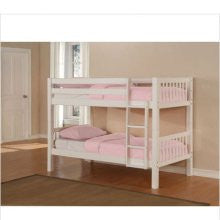 White Twin/Twin Bunk Bed
