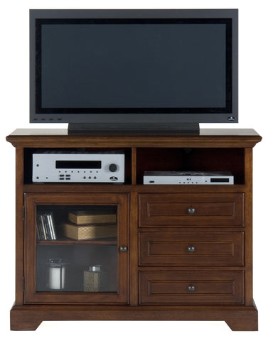 MEDIA UNIT w/ 3 DRAWERS, 2 OPENINGS, ADJUSTABLE SHELF AND WIRE MANAGEMENT by JOFRAN | 042-9