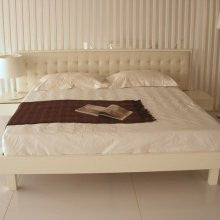 New Spec Inc Bianca Bed with Built in Nightstand in Glossy White