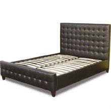 Diamond Sofa Zen Eastern King Size Bonded Leather Tufted Bed in Mocca