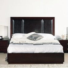 Hokku Designs Atlas Six Drawers Storage Bed with Brown Leatherette Headboard in Wenge Size: Full