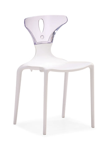Askew Dining Chair White by Zuo Modern | 102115