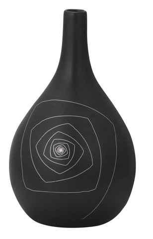 Blaise Round Vase M Black by Zuo Modern | 10236