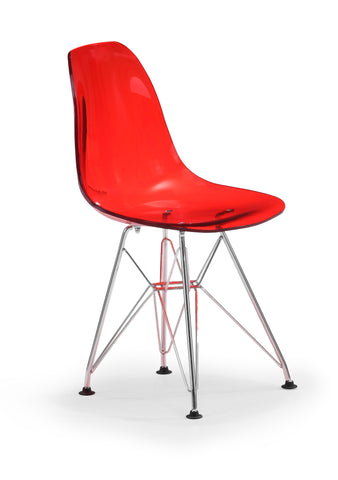 Baby Spire Chair Transparent Red by Zuo Modern | 105135