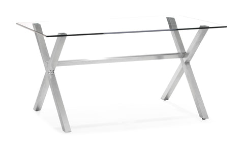Graphite Dining Table Clear Glass by Zuo Modern | 107846