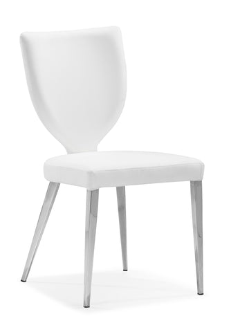 Maz Dining Chair White by Zuo Modern | 109155