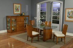 EMBARCADERO DINING TABLE W/ GLASS TOP by Alpine Furniture | 174-21