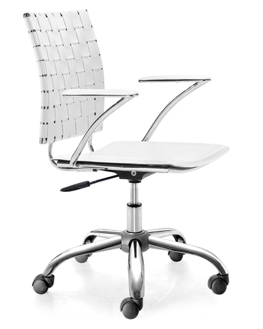 Criss Cross Office Chair White by Zuo Modern | 205031