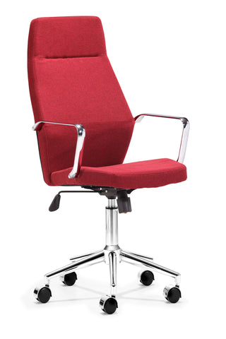 Holt High Back Office Chair Red by Zuo Modern | 205147