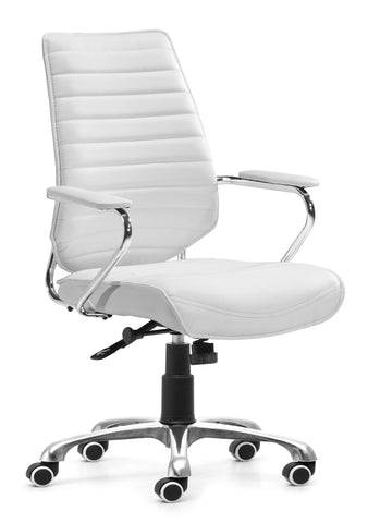 Enterprise Low Back Office Chair White by Zuo Modern | 205165