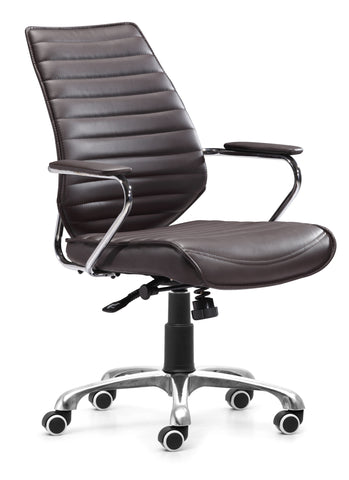 Enterprise Low Back Office Chair Espresso by Zuo Modern | 205166