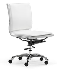 Lider Plus Armless Office Chair White by Zuo Modern | 215219