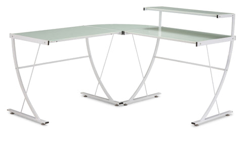 Fighter Desk Tempered Frosted Glass by Zuo Modern | 277003