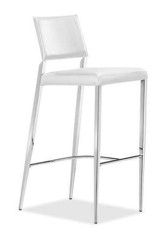 Flick Bar Chair White by Zuo Modern | 300098