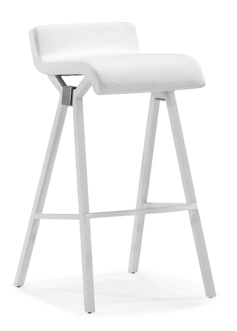 Xert Bar Chair White by Zuo Modern | 300285