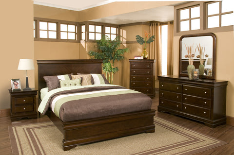 Chesapeake Full Panel Bed in Cappuccino by Alpine Furniture | 3206F