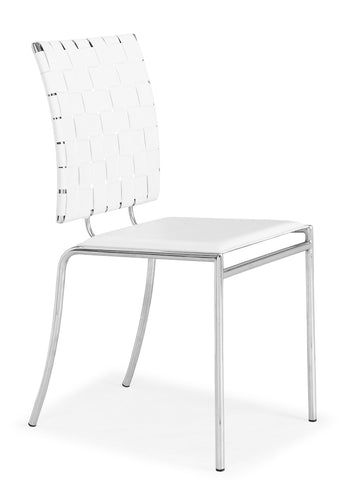 Criss Cross Dining Chair White by Zuo Modern | 333011
