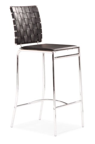 Criss Cross Counter Chair Black by Zuo Modern | 333062