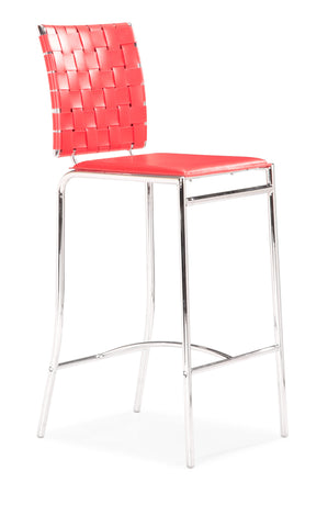 Criss Cross Counter Chair Red by Zuo Modern | 333063