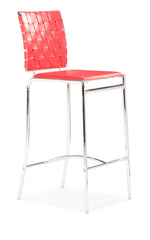 Criss Cross Counter Chair Red by Zuo Modern | 333063