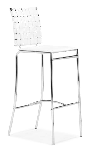 Criss Cross Bar Chair White by Zuo Modern | 333071