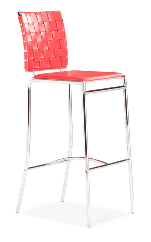 Criss Cross Bar Chair Red by Zuo Modern | 333073