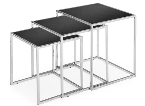 Pasos Nesting Table Tempered Glass Black by Zuo Modern | 401106