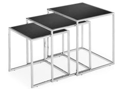 Pasos Nesting Table Tempered Glass Black by Zuo Modern | 401106