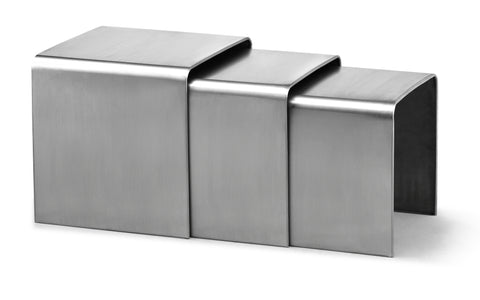 Aura Nesting Table Stainless Steel by Zuo Modern | 401108