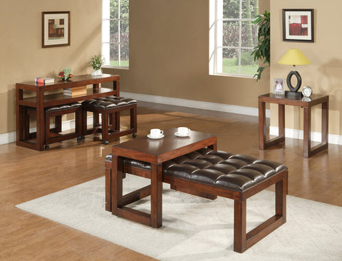 TIBURON OTTOMAN W/ SLIDING TABLE by Alpine Furniture | 497-00