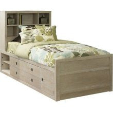 Powell Cassidy Storage Bed in Washed Teak Size: Twin