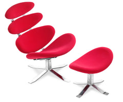 Petal Lounge & Ottoman Red by Zuo Modern | 500006