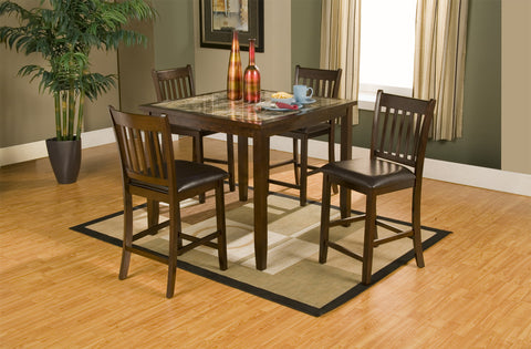 Capitola Faux Marble 5 Piece Pub Set by Alpine Furniture | 554