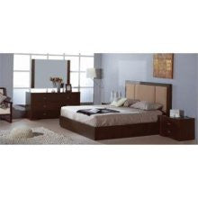 Hokku Designs Atlas Six Drawer Storage Bed with Taupe Fabric Headboard in Wenge Size: Full