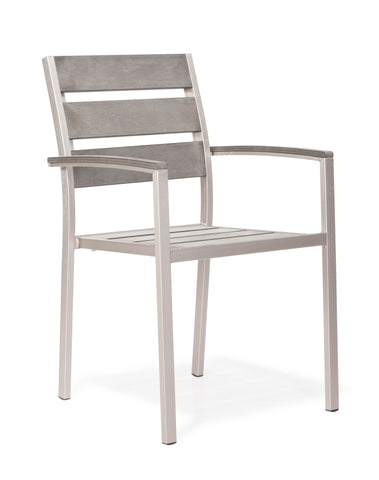 Metropolitan Slated Armchair Brushed Aluminum by Zuo Modern | 701864