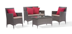 Stinson Beach Living Set Grey, Red & Beige by Zuo Modern | 704000