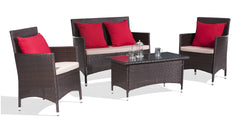 Stinson Beach Living Set Brown, Red & Beige by Zuo Modern | 704001