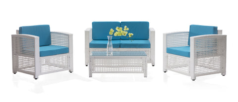 Alameda Beach Living Set White and Blue by Zuo Modern | 704011