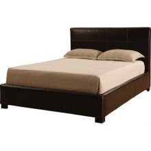 Brookstone Lucca Bicast Leather Queen Storage Bed in Chocolate Finish