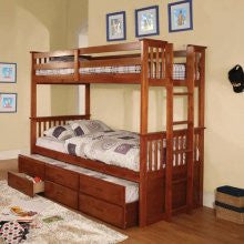 Orion Twin-Over-Twin Bunk Bed in Oak Hokku Designs