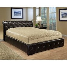 Abbyson Living Delano Faux Leather Platform Bed in Dark Brown