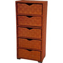 Oriental Furniture Natural Fiber Chest of Drawers - Five Drawer- HON