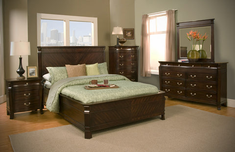 Windsor California King Panel Bed in Cherry by Alpine Furniture | 9000-CK