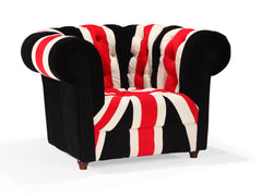 Union Jack Armchair Red, White & Black by Zuo Modern | 900262